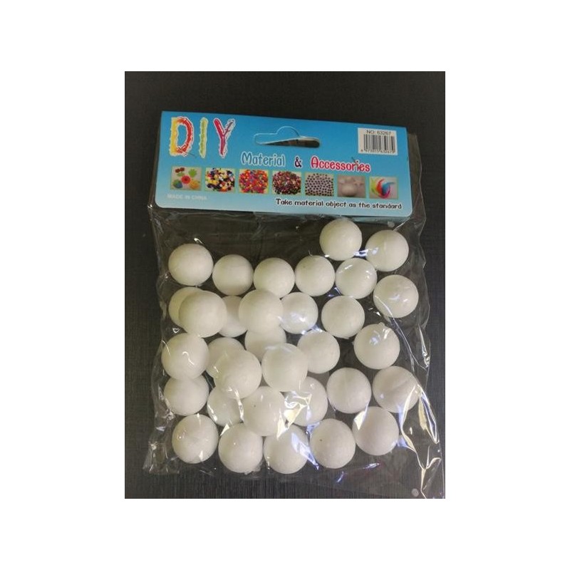 Palline di Polistirolo - Diametro 2cm (confezione 30 pezzi)