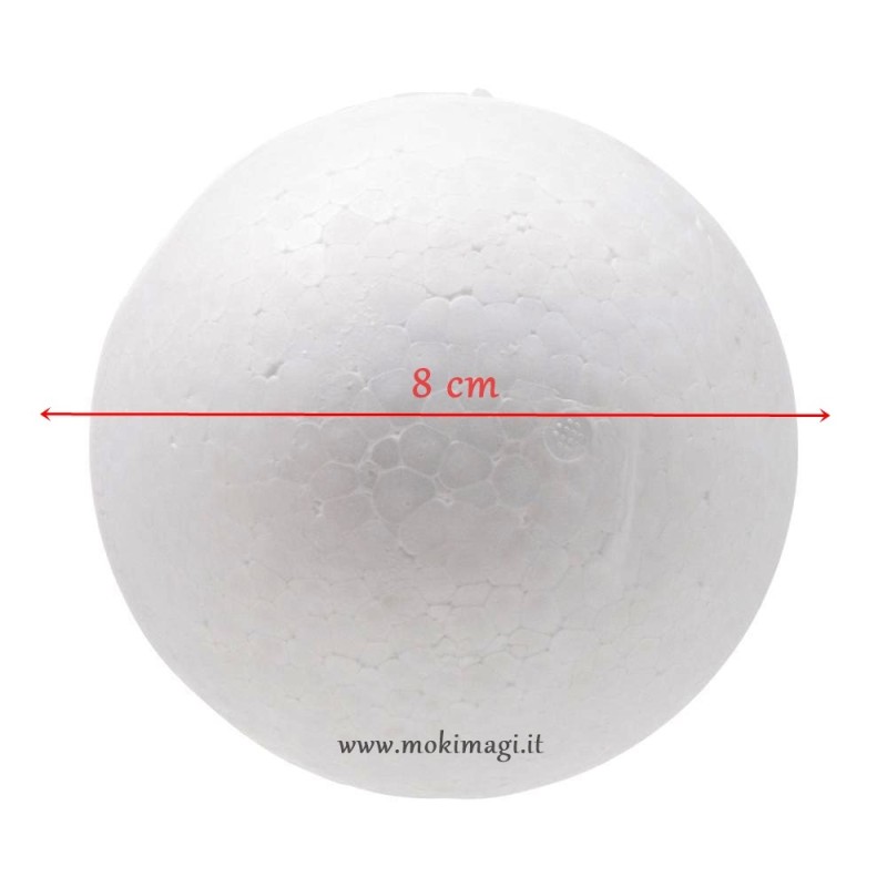 Sfera di Polistirolo - Palla di Polistirolo da Decorare 8cm