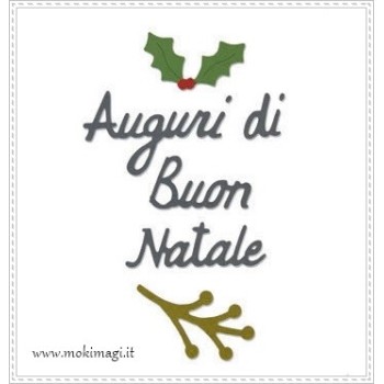"Auguri di Buon Natale" -  Fustella Sizzix Thinlits 6 pezzi 662156