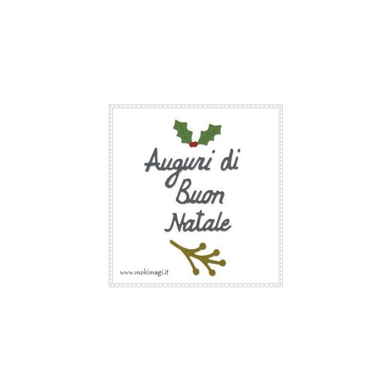 "Auguri di Buon Natale" -  Fustella Sizzix Thinlits 6 pezzi 662156
