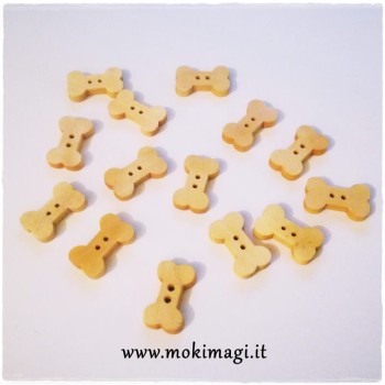 Bottoni Ossi in Legno - Confezione 14 pezzi