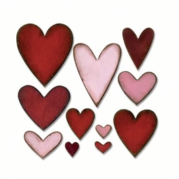 Heartfelt Sizzix Bigz Die 660233 Fustella Cuori Varie Forme