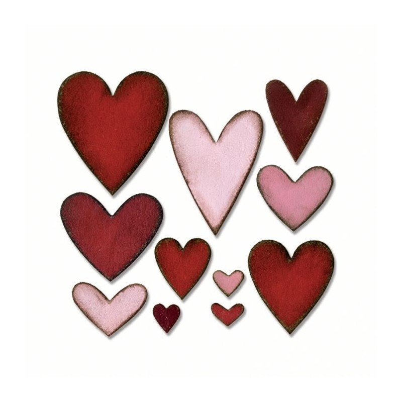 Heartfelt Sizzix Bigz Die 660233 Fustella Cuori Varie Forme