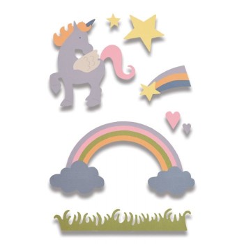 Fustella Unicorno Sizzix Thinlits Die Set - Magical Unicorn 662096