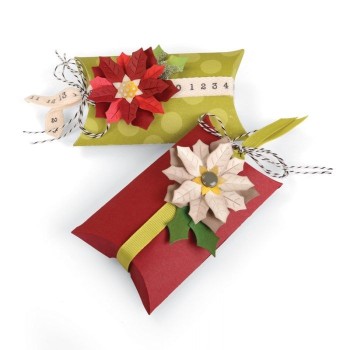 Scatolina Fustelle Sizzix Thinlits Die Set 7PK - Box, Pillow & Poinsettias 660660