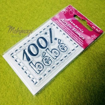 Timbro acrilico 100% Bebè  5x7cm - Stamperia WTK096