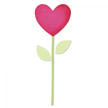 Fustella Cuore, foglie e stelo - Sizzix Bigz Die - Heart, Stem, Leaves 657691