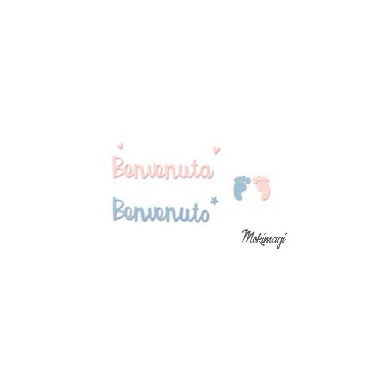 Fustella 662623 Sizzix Thinlits Die  - Benvenuto - Fustella Piedini Baby
