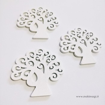 Albero Della Vita Bianco in legno - Accessori Decorativi 3 pezzi