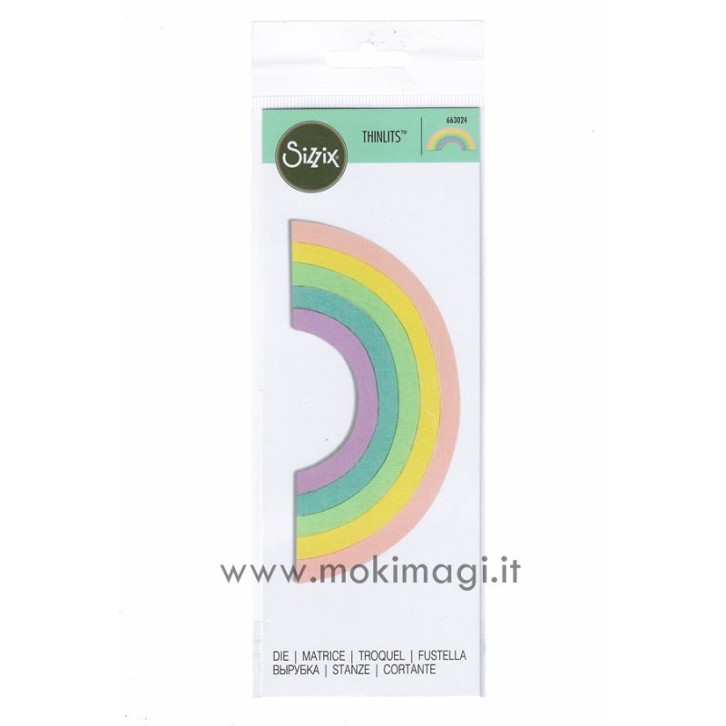 Sizzix Thinlits - Arcobaleno Rainbow - 663024 Fustella Arcobaleno
