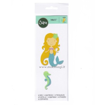 Sizzix Thinlits Die Set 6PK - Sirena - Mermaid Fustella Sirenetta 663026
