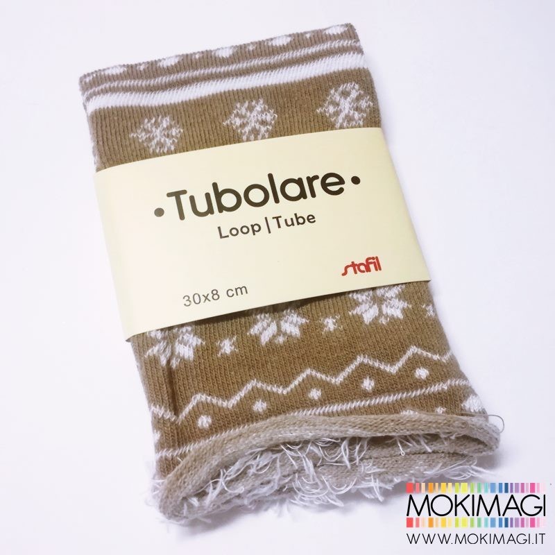 Tubolare Nordico - Tortora e Bianco - 30cm x 8cm - Tubolare Natalizio
