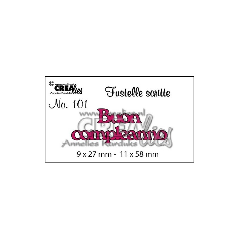 Fustella "Buon Compleanno" - Crealies - Fustella testo CLFS101