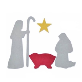 Fustella Presepe Sacra Famiglia - Fustella Sizzix Bigz Die Nativity Scene - 661982