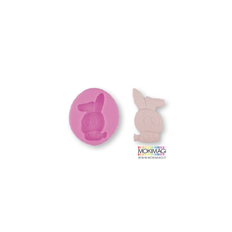 Stampo Coniglio per Gessetti, Polvere di Ceramica, Sapone, ecc...7,6x6,5x1,2cm Stampo coniglio silicone Pasqua