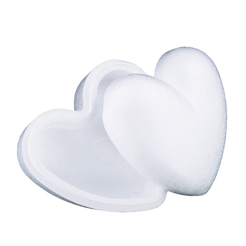 Cuore Polistirolo Apribile - Cuore in due parti - 15 cm