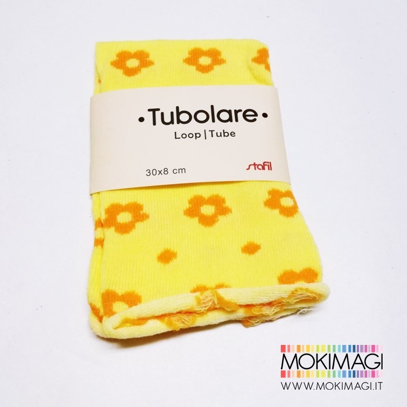 Tubolare Giallo Fiori Arancioni - 30cm x 8cm