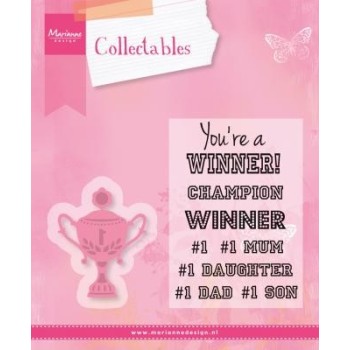 Fustella Coppa + Timbri Marianne Design Collectables CHAMPIONS COL1336