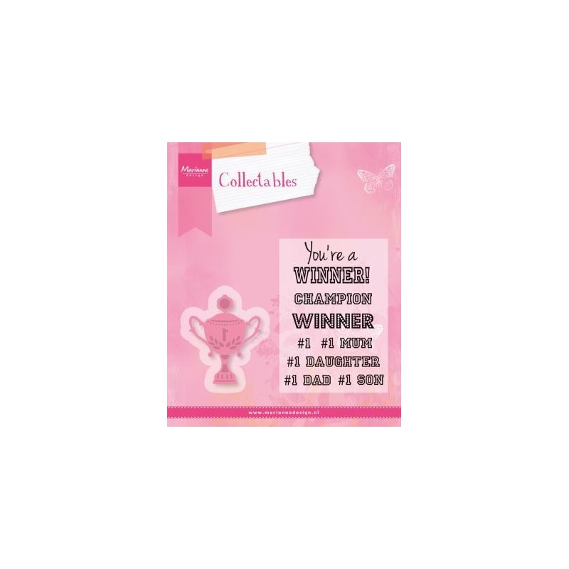 Fustella Coppa + Timbri Marianne Design Collectables CHAMPIONS COL1336