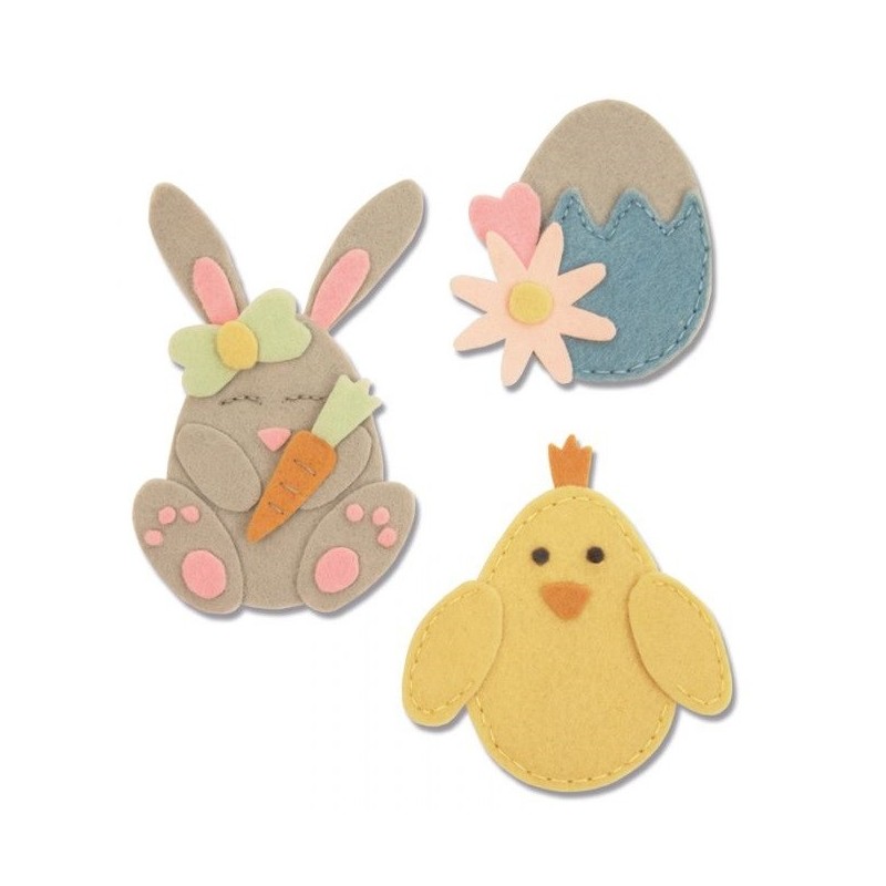 Fustella Coniglio, Pulcino ed Uovo Sizzix Bigz L Die - Bunny, Chick and Egg 663492