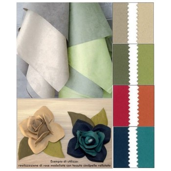 Tessuto Similpelle Vellutato a doppia faccia - Vari Colori - 50x70cm