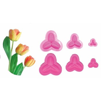 Stampo Tulipano in Gomma Crepla - 3 stampi fommy Tulipano