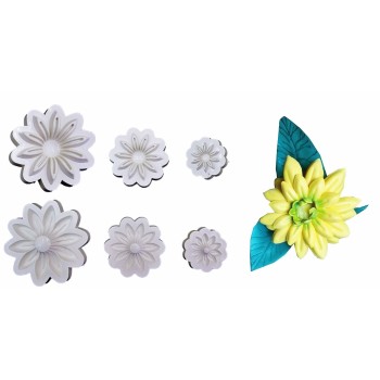 Stampo Dalia in Gomma Crepla - 3 stampi fommy Fiore Dalia 31197