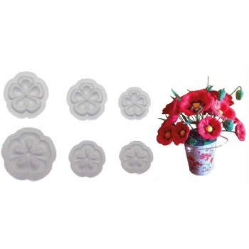 Stampo Papavero in Gomma Crepla - 3 dimensioni (31109)