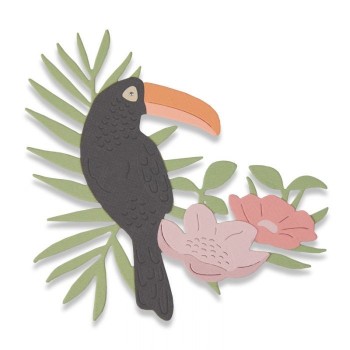 Fustella Uccello Tropicale - Sizzix Thinlits Die - Tropical Bird 662544