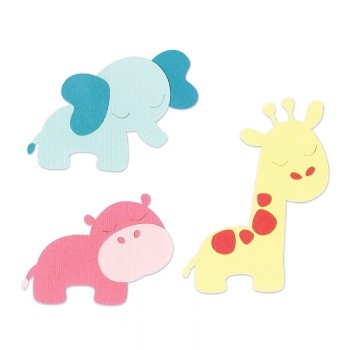 Fustella Animali della Giungla Sizzix Bigz Die - Jungle Animals 663598 Giraffa Elefante Ippopotamo