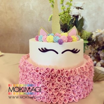 Torta Unicorno - Torta Finta Unicorno in Gomma Crepla - Torta Scenografica Battesimo, Compleanno, ecc...