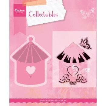 Fustella Casetta Uccellini + Timbri Marianne Design Collectables Birdhouse Birds COL1310