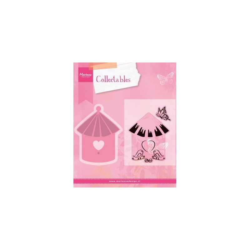 Fustella Casetta Uccellini + Timbri Marianne Design Collectables Birdhouse Birds COL1310