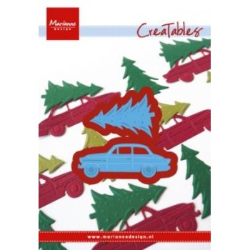 Fustella Albero di Natale e Macchina Marianne Design Creatables DRIVING HOME FOR CHRISTMAS LR0567