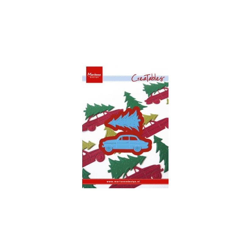 Fustella Albero di Natale e Macchina Marianne Design Creatables DRIVING HOME FOR CHRISTMAS LR0567