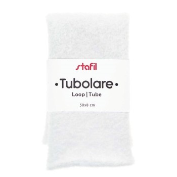 Tubolare Peluche Bianco - 30x8cm