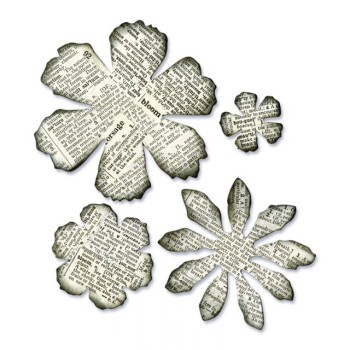 Fustella Fiori Varie Forme - Sizzix Bigz Die - Tattered Florals 656640