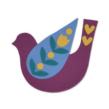 Fustella uccello Sizzix Bigz Die - Folk Bird 663404 uccellino