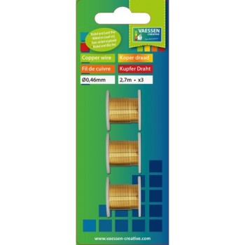 Filo di rame sottile - Craft wire 3 bobine 2.7m x 0.46mm Oro o Argento