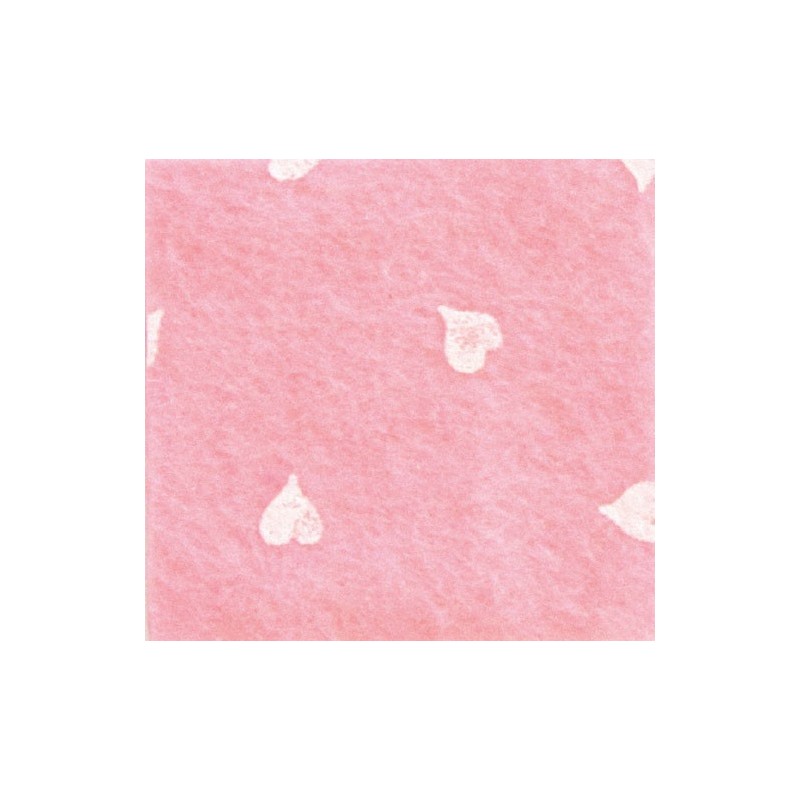 Pannolenci Bianco Tramato Cuori Rossi - Foglio 30x40 cm