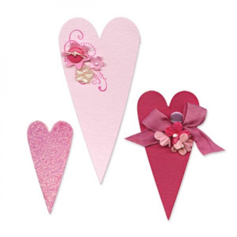 Fustella Cuori Sizzix Bigz Die - Hearts, Primitive 656335