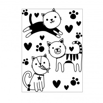 Darice Embossing Folder - Fustella per Rilievo con Gatti - Kittens 30041363