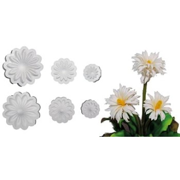 Stampo Margherita e Gerbera in Gomma Crepla - 3 stampi fommy Margherita Petalo a Punta 31201