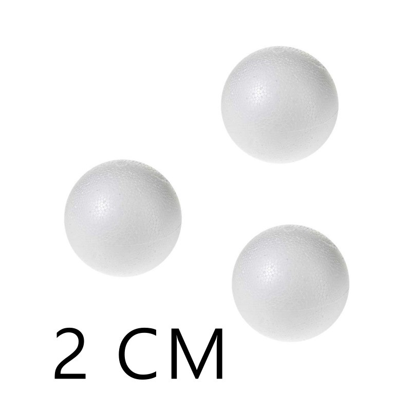 Sfera di Polistirolo 2cm - Palla di Polistirolo Piccola 2 cm