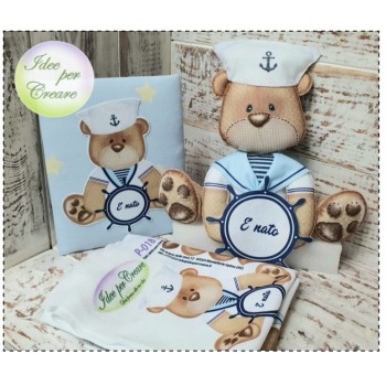 Pannello Orsetto Marinaio Idee per Creare - Kit Fiocco Nascita Idee per Creare