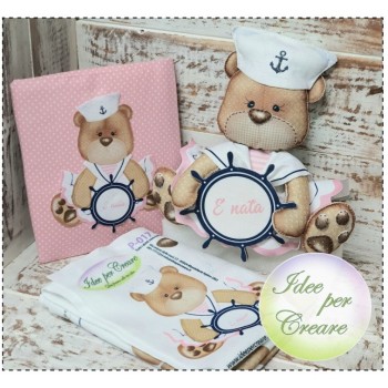 Pannello Orsetta Marinaretta Idee per Creare - Kit Fiocco Nascita Idee per Creare