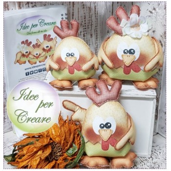 Pannello Allegre Gallinelle Idee per Creare - Kit Cucito Creativo