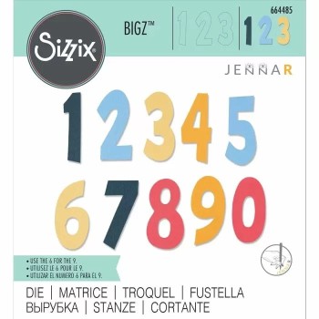 Fustella Numeri - Sizzix Bigz Die - Numeracy 664485 Numeri Grandi