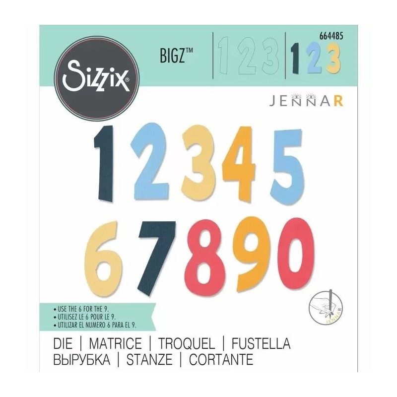 Fustella Numeri - Sizzix Bigz Die - Numeracy 664485 Numeri Grandi