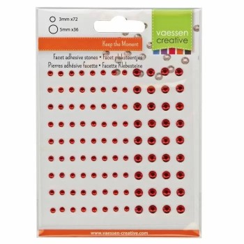 Mezze Perle Rosse Adesive 108 pezzi da 3 e 5 mm